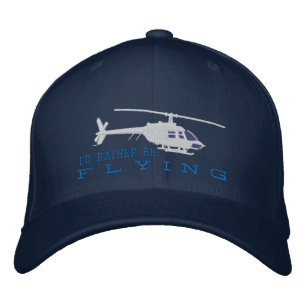 Casquette Brodée Hélicoptère Chopper Silhouette Plutôt Voler