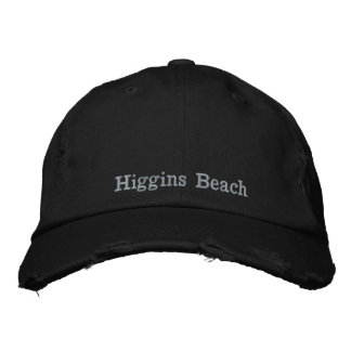 Casquette Brodée Higgins Beach Rose rose sur Patiné noir