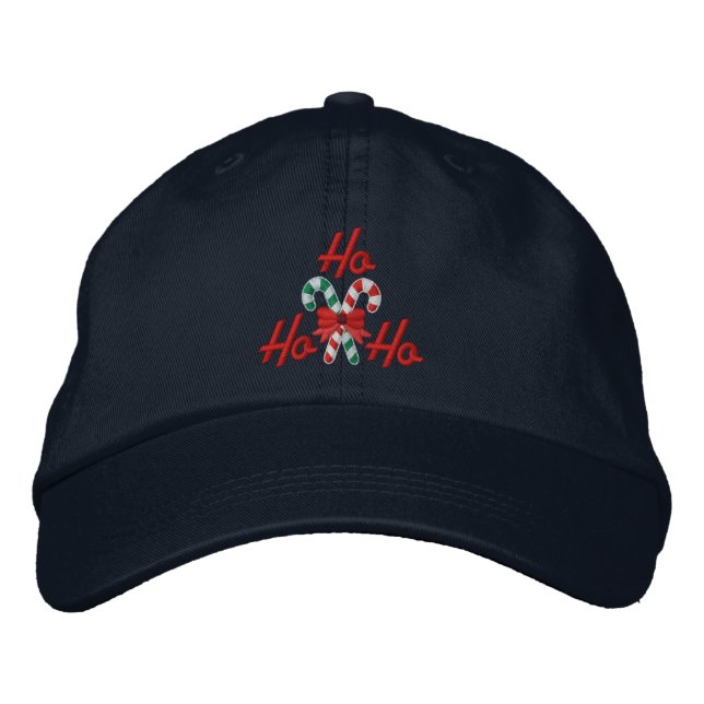 Casquette Brodée Ho Ho Ho Sucres de canne Broderie (Devant)