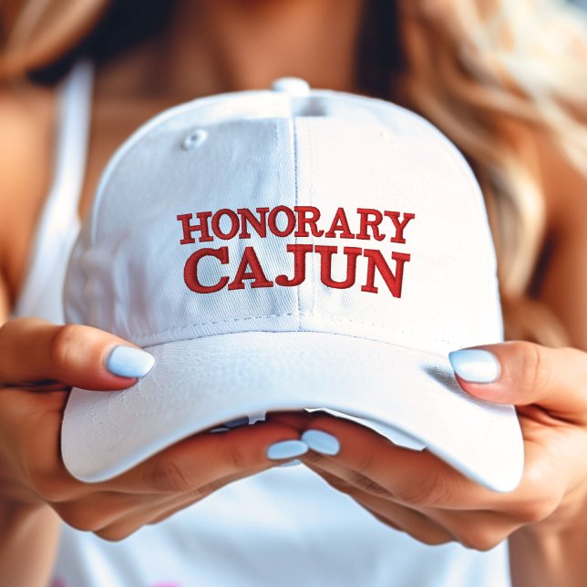 Casquette Brodée Honoraire Cajun Red sur blanc (Honorary Cajun Red on White Embroidered Baseball Cap)