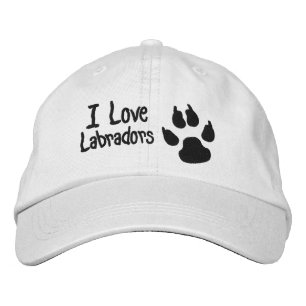 Casquette Brodée I Love Labradors Chien Empreinte de patte