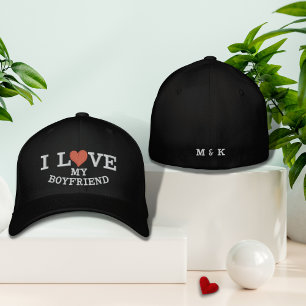 Casquette Brodée I Love My Boyfriend Red Heart Monogramme Personnal
