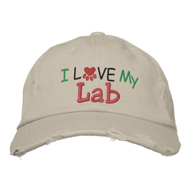 Casquette Brodée I Love MY Lab ! par SRF (Devant)