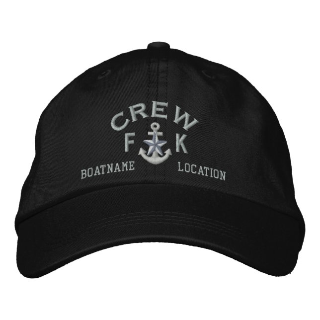 Casquette Brodée Initiales personnalisées Étoile d'argent de l'équi (Devant)