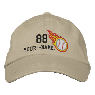 Casquette Brodée Insigne de balle de baseball Flames de course pers