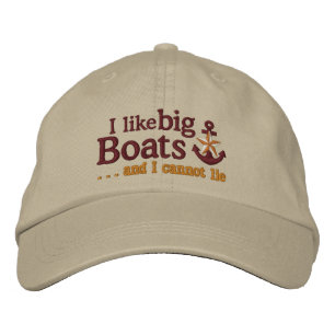 Casquette Brodée J'aime les gros bateaux Humoristique Nautical Star