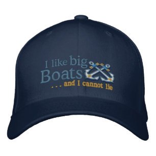 Casquette Brodée J'aime les gros bateaux Humoristique Nautique
