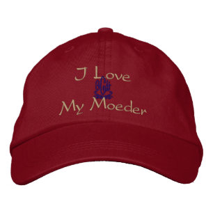 Casquette Brodée J'Aime Ma Mère En Afrikaans Rouge
