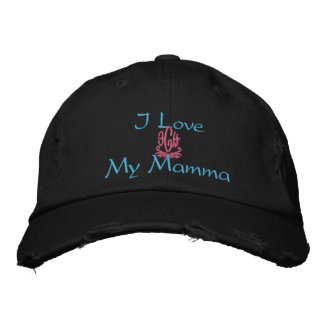 Casquette Brodée J'Aime Ma Mère En Italien Noir