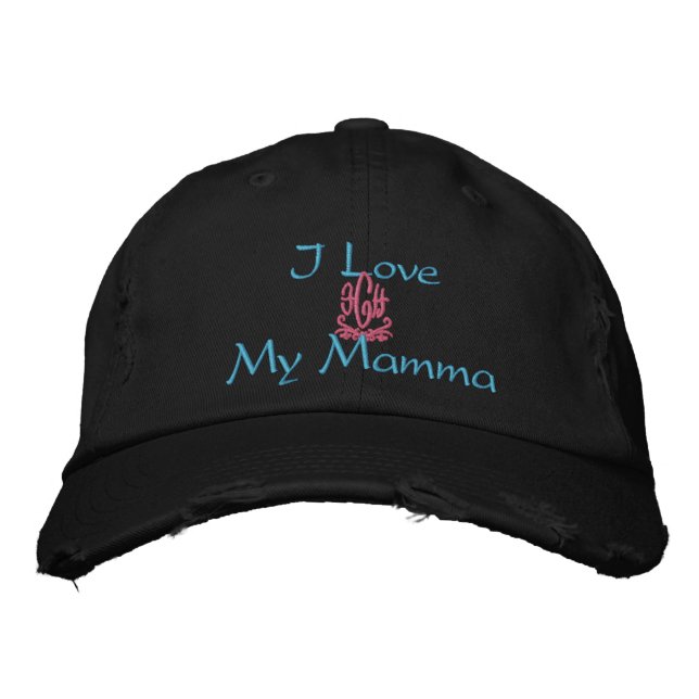 Casquette Brodée J'Aime Ma Mère En Italien Noir (Devant)