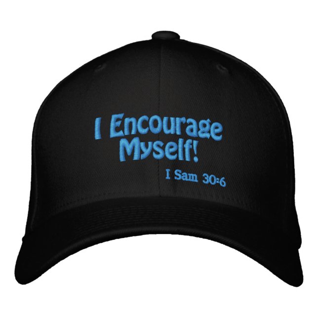 Casquette Brodée Je m'encourage citation de bible personnalisable (Devant)