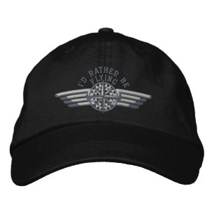 Casquette Brodée Je préférerais piloter Star Compass Pilot Wings