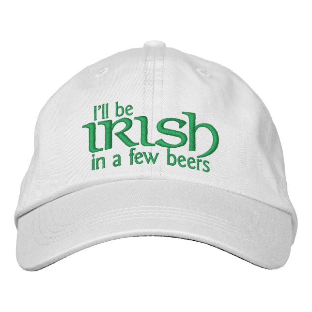 Casquette Brodée Je serai irlandais en quelques bières (Devant)