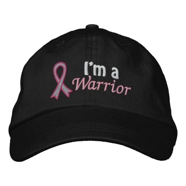 Casquette Brodée Je suis un guerrier - Cancer du sein (Devant)