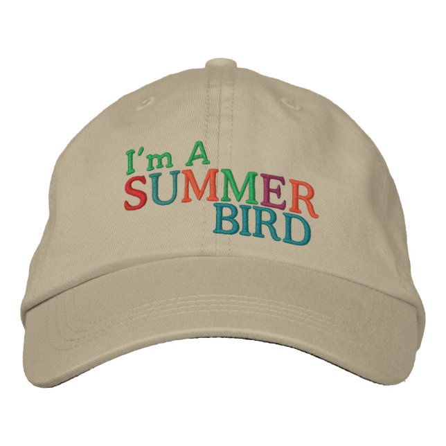 Casquette Brodée Je suis un oiseau d'été ... :) (Devant)