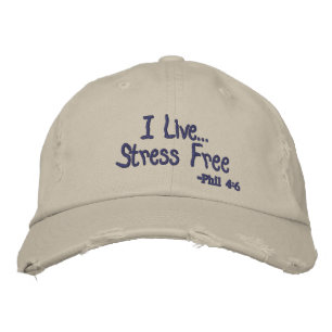 Casquette Brodée Je vis Stress Free Personnaliser it