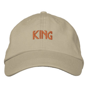 Casquette Brodée Kaki ROI Texte Baseball Bon Chapeau Attrayant-Mon