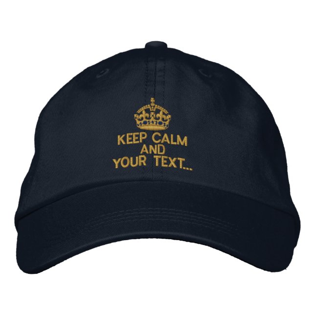 Casquette Brodée KEEP CALM personnalisé et votre texte original (Devant)