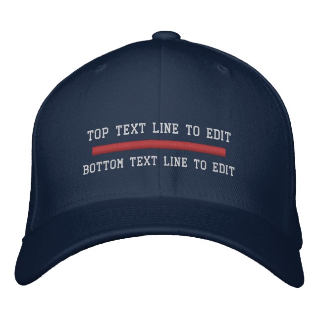 Casquette Brodée La ligne rouge mince avec 3 emplacements de (Devant)