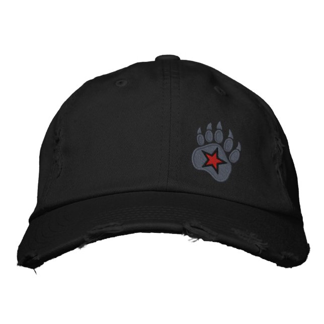 Casquette Brodée La patte d'ours griffe la broderie sauvage (Devant)