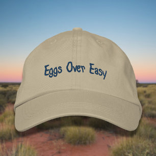 Casquette Brodée Laisser les oeufs sur facile en bleu