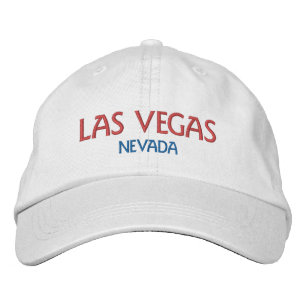 Casquette Brodée LAS VEGAS NEVADA Rouge Bleu Blanc Coton