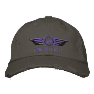 Casquette Brodée Lauréats d'aviation Monogrammes personnalisés Aile