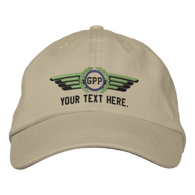 Casquette Brodée Lauréats d'aviation Monogrammes personnalisés Aile (Devant)