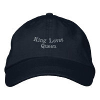 Le roi aime la reine Texte Gris Chapeau Couple Nav