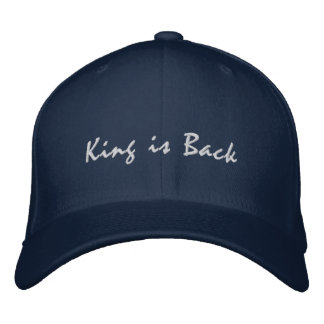 Casquette Brodée Le roi est de retour Basic Flexfit Laine Navy Coul