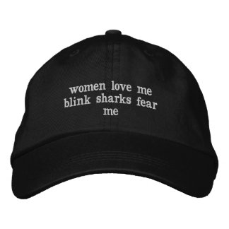 Casquette Brodée les femmes m'aiment les requins clignotants peur q