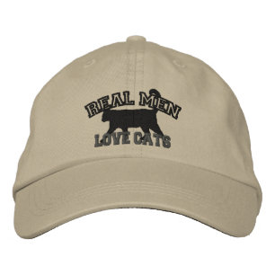Casquette Brodée Les vrais hommes aiment les chats