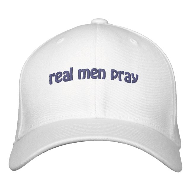 Casquette Brodée Les vrais hommes prient la personnaliser de (Devant)