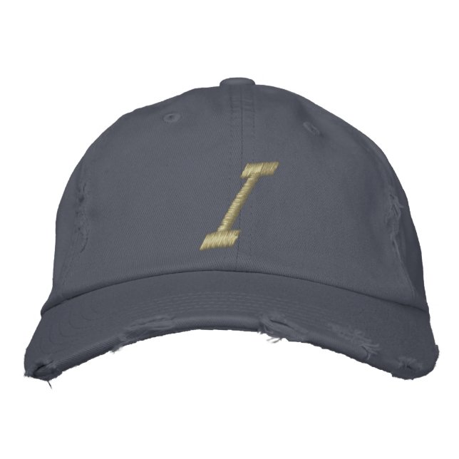 Casquette Brodée LETTRE MONOGRAPHIQUE I DE LA Broderie (Devant)