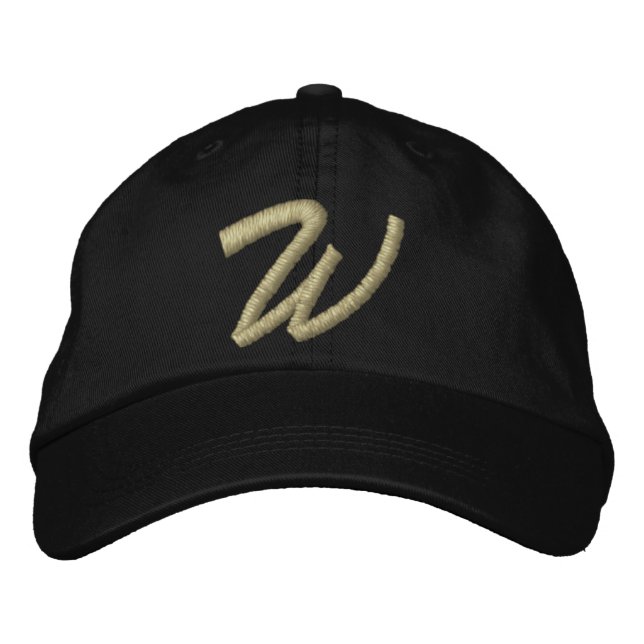 CASQUETTE BRODÉE LETTRE MONOGRAPHIQUE W INITIALE (Devant)
