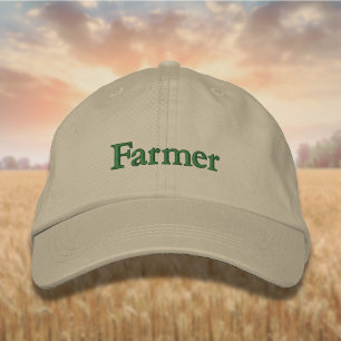 Casquette Brodée Lettrer l'agriculteur en vert Jardin