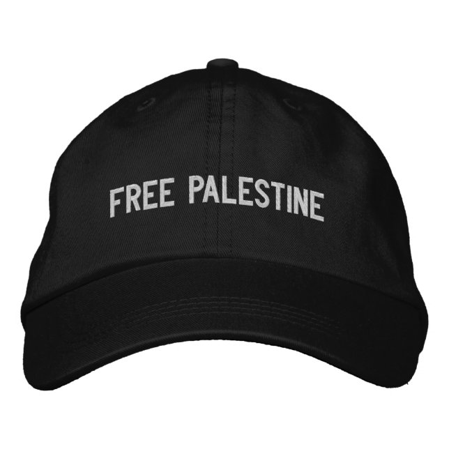 Casquette Brodée Libérez la Palestine blanc texte personnalisé mini (Devant)
