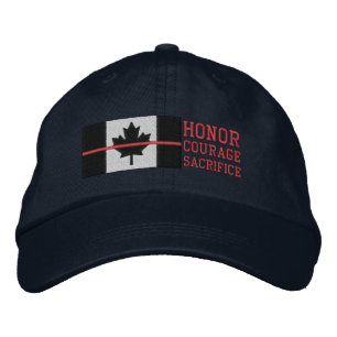 Casquette Brodée Ligne rouge sacrifice canadien de courage