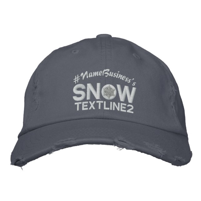 Casquette Brodée Lignes personnalisées broderie du flocon de neige (Devant)