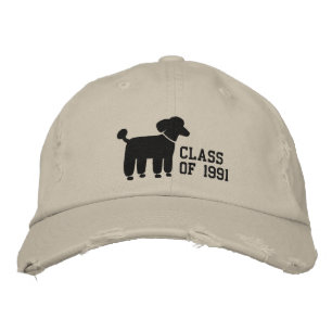 Casquette Brodée Logo de chien caniche noir avec texte et couleur p
