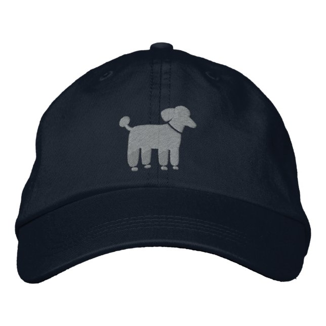 Casquette Brodée Logo de chien de caniche gris (Devant)