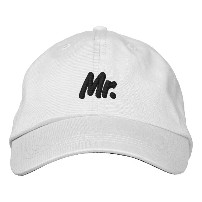 Casquette Brodée M. noir et blanc mignon chic (Devant)