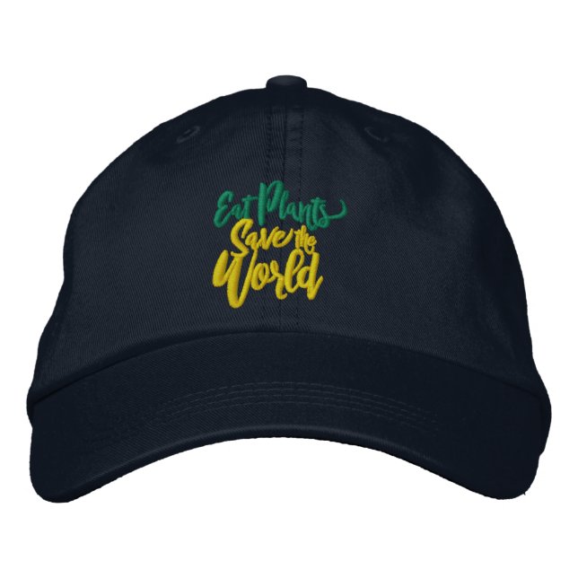 Casquette Brodée Mangez les Plantes sauvez le monde (Devant)