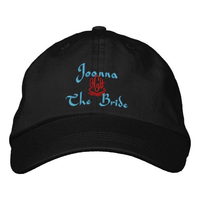 Casquette Brodée Mariage de mariée Noir (Devant)