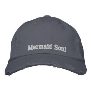 Casquette Brodée Mignonne sirène âme rustique bleu argenté