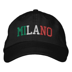 Casquette Brodée MILANO "Milan" Italie Drapeau Couleurs Vert Blanc 