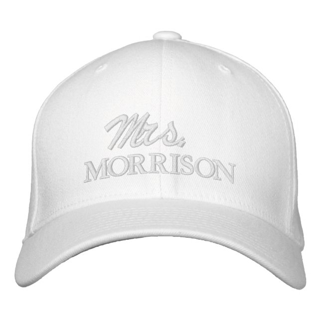 Casquette Brodée Mme nom rose pâle écriture personnalisée élégante  (Devant)