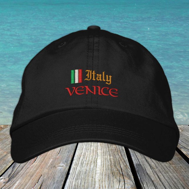 Casquette Brodée Mode Venise & Italie / Drapeau italien Patriotes (Créateur téléchargé)