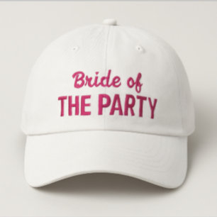 Casquette Brodée Moderne Mariée Simple De La Fête Couleur Rose Text