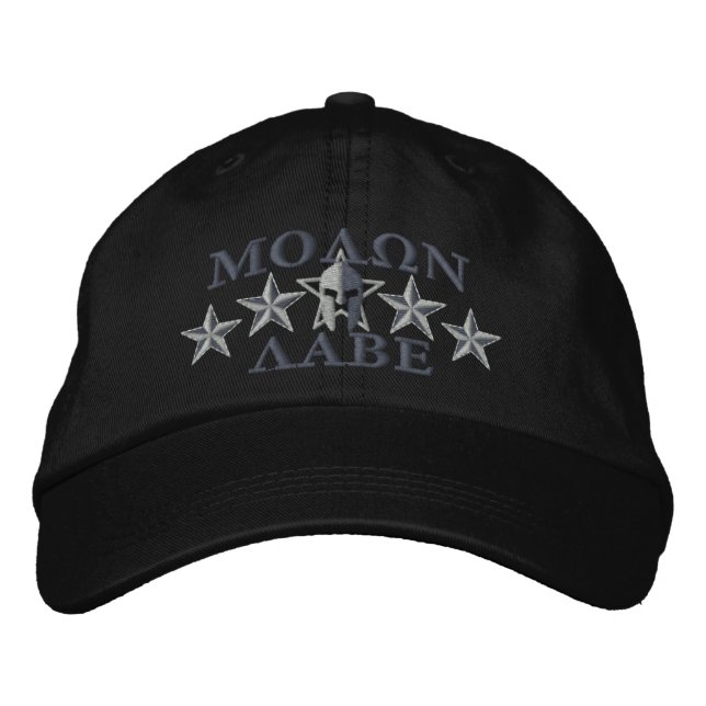 Casquette Brodée Molon Labe Spartan Warrior Cinq étoiles (Devant)